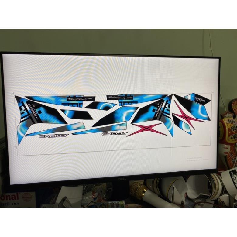 Tem xe exciter 150 dán xe đen