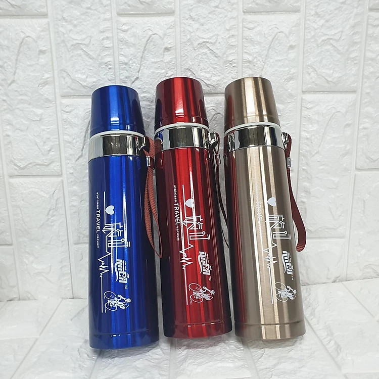 Bình Giữ Nhiệt Nóng Lạnh Cao Cấp Pure Healthy Happy 800ml, Bình Giữ Nhiệt Inox304 Không Gỉ Có Nắp Đậy Chống Tràn - Hàng chính hãng
