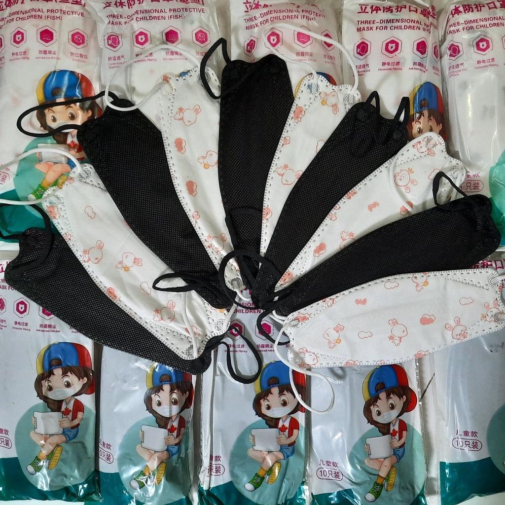 SET 10 CÁI Khẩu trang y tế 4D KF94 Trẻ em học sinh tiểu học cấp 1 giúp ngăn vi khuẩn 95% chuẩn KN95