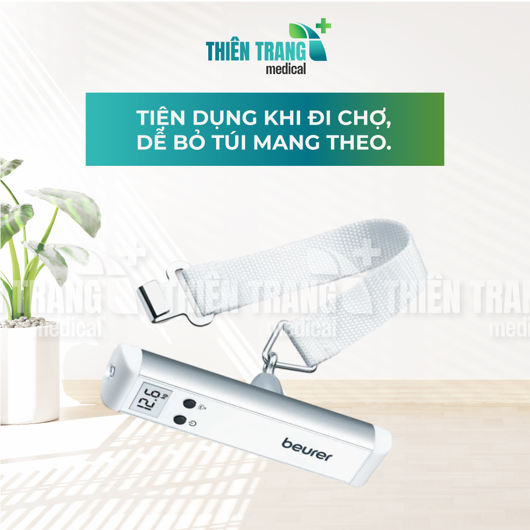 Cân hành lý Beurer, cân đi chợ điện tử, có đèn LS10 Thiên Trang Medical