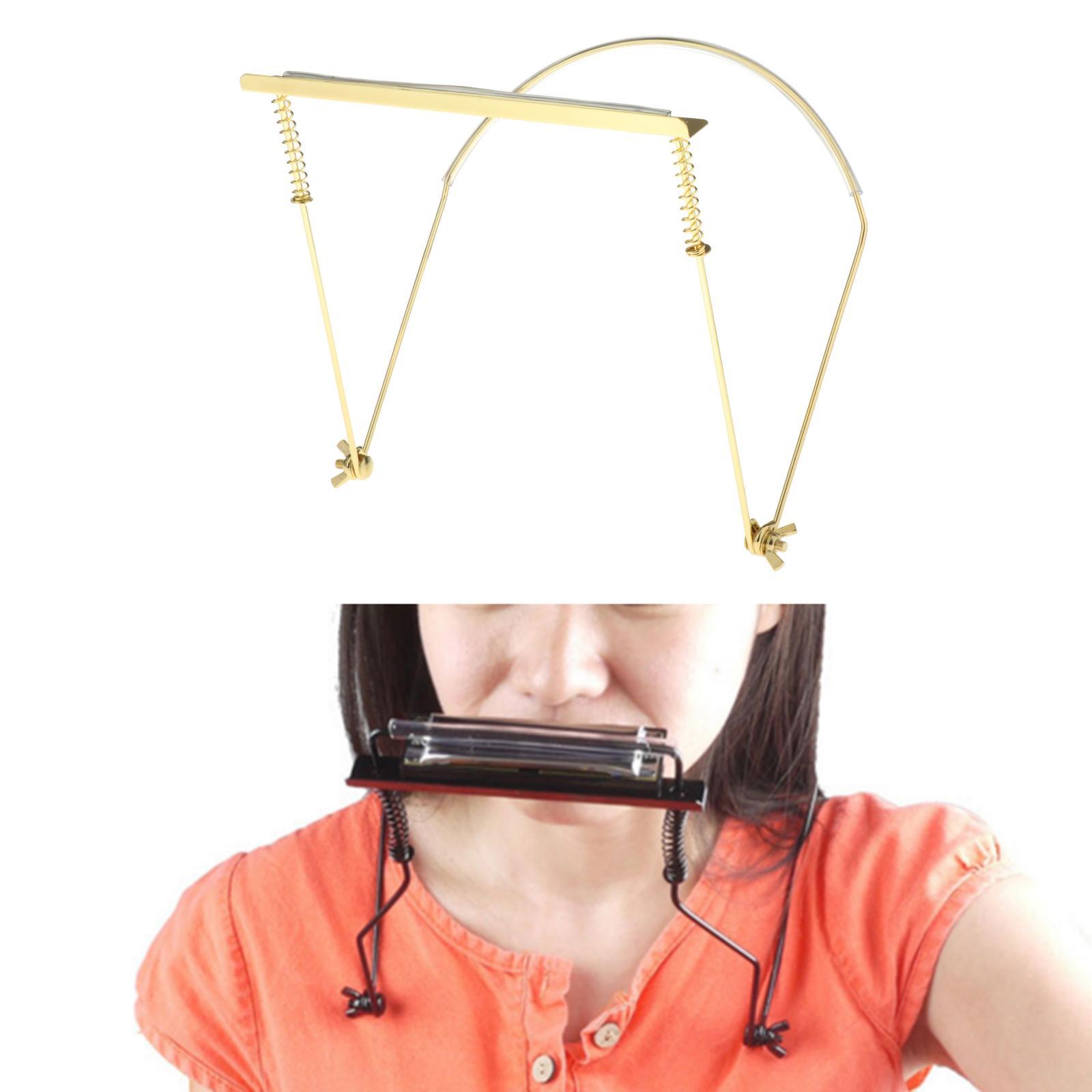 Harmonica Holder 10 Holes 24 Holes Harmonica Holder Neck Hands Free with Anti-Scratch Felt Pads to Protector Harmonica