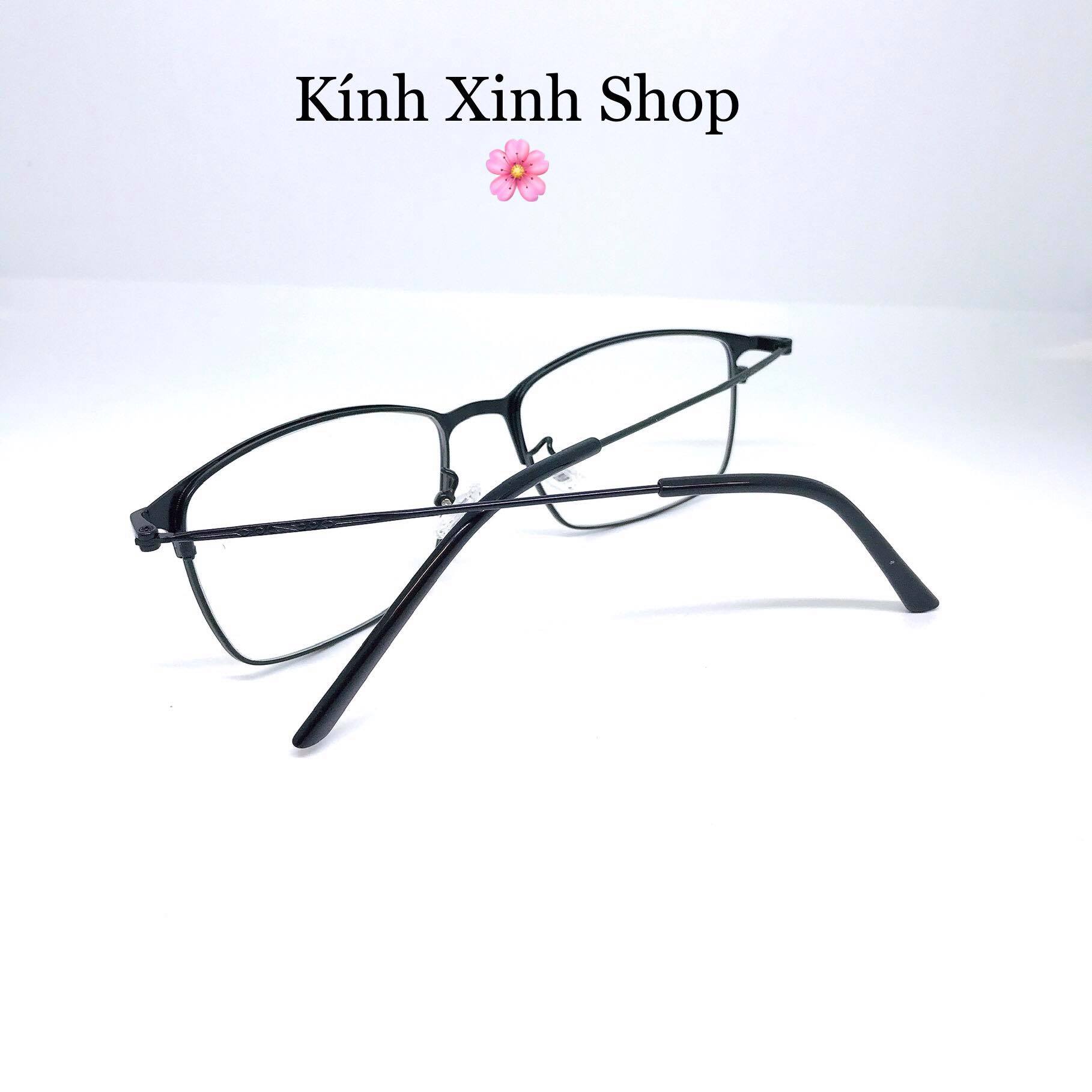 Gọng kính cận, Kính giả cận mắt vuông kim loại tăm cho Nam và Nữ G942