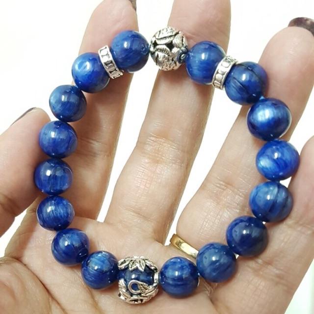 Chuỗi Tay Phong Thuỷ Đá Kyanite Mix Charm Bạc