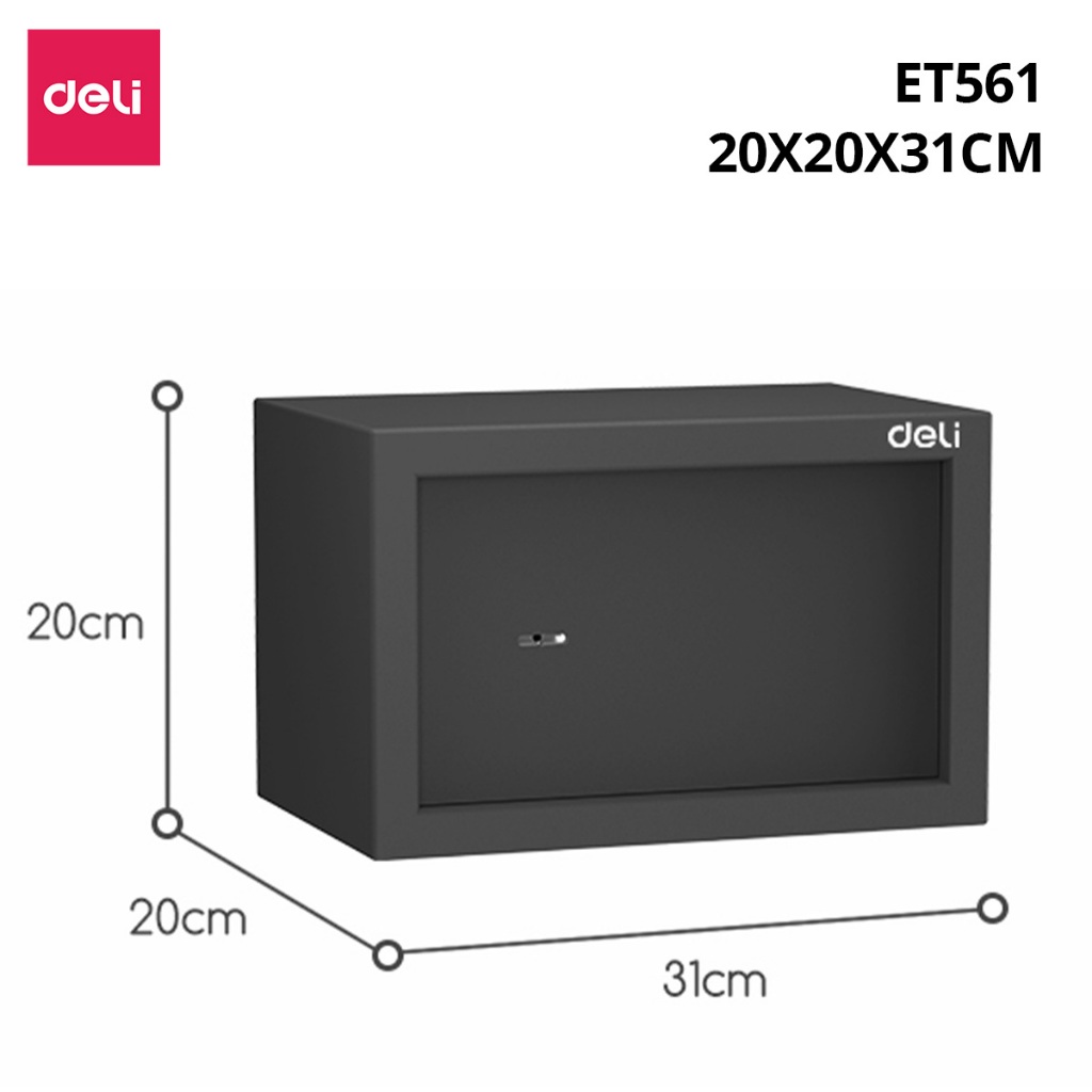 Két Sắt Mini Chính Hãng Deli, Két Sắt Gia Đình 3 Kích Thước Khóa Chống Trộm An Toàn Bảo Mật Cao