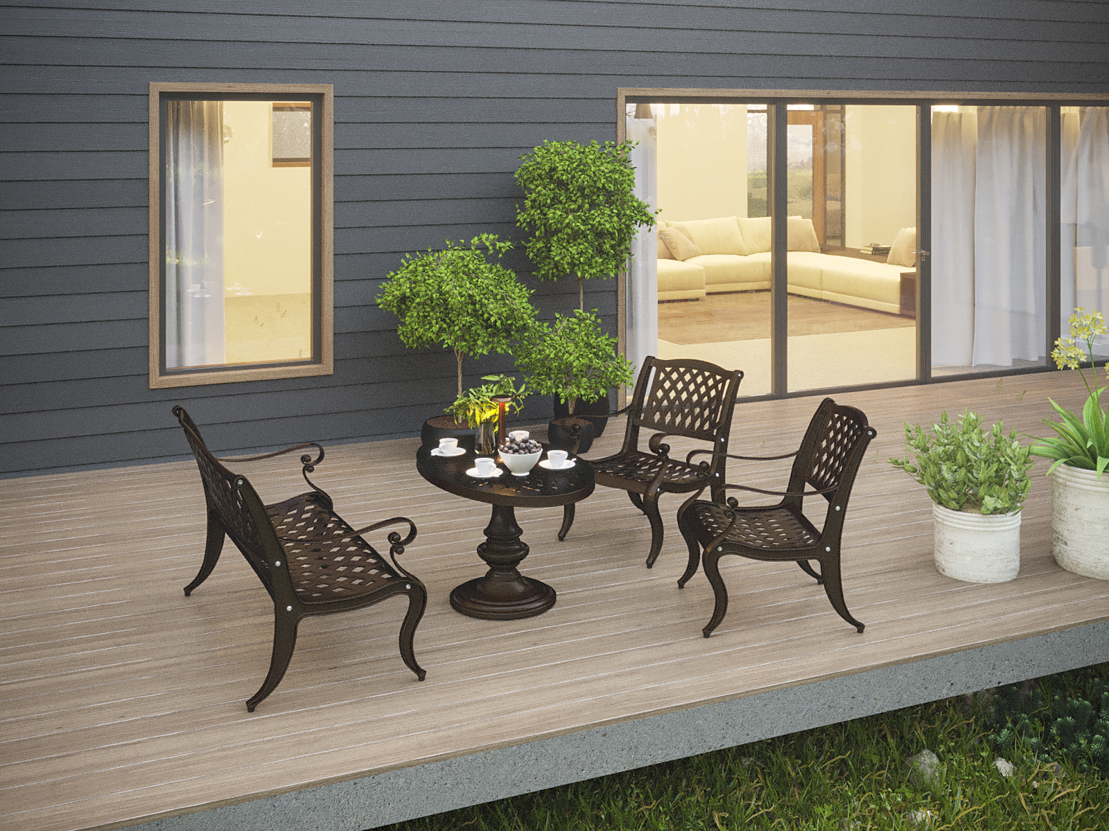 Ghế Nhôm Đúc AC-03 Nội thất Ngoại thất Ngoài trời Ghế Sân Vườn Thư Giản - BGN-AC-02
