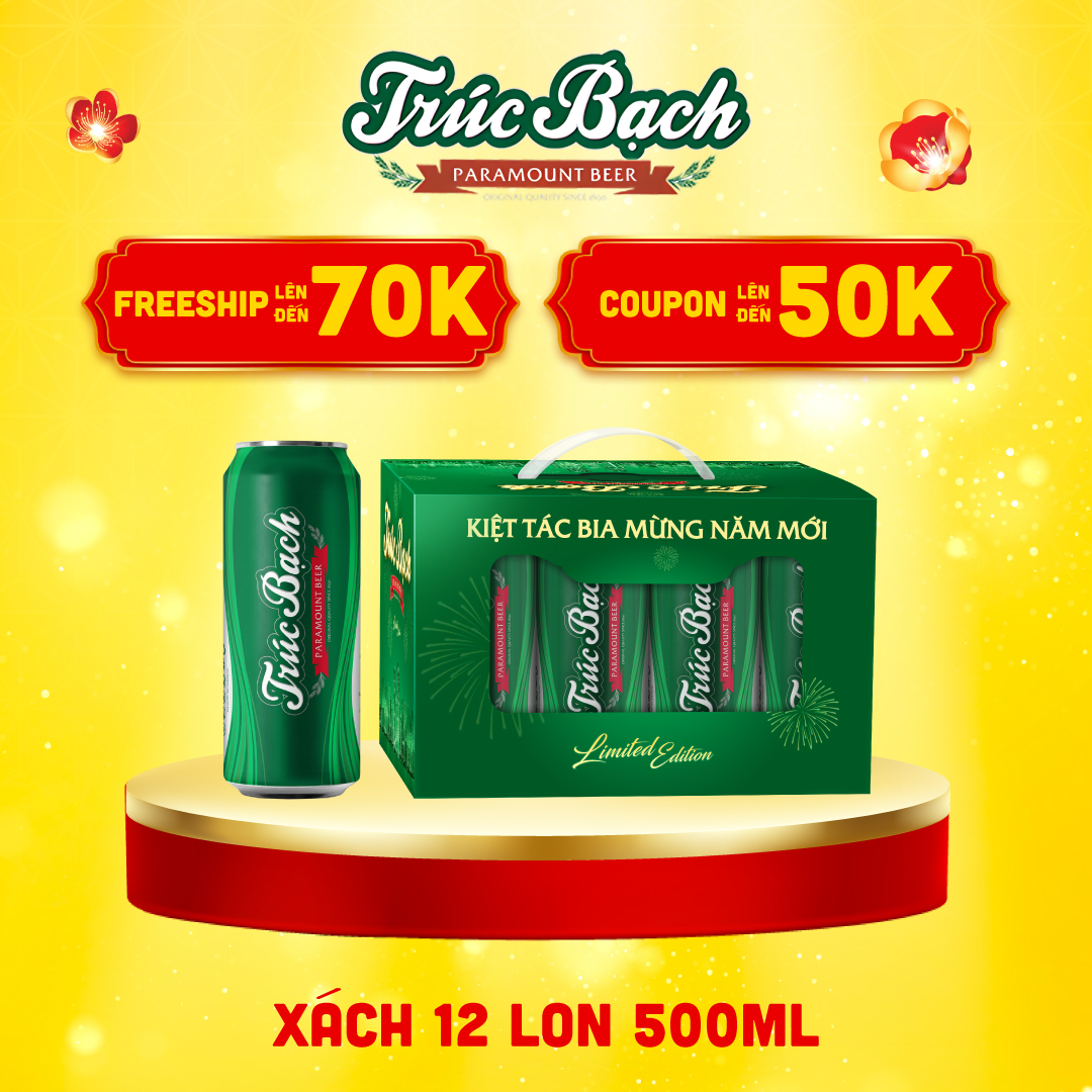 Bia Trúc Bạch - Thùng 12 lon 500ml - Phiên bản Tết