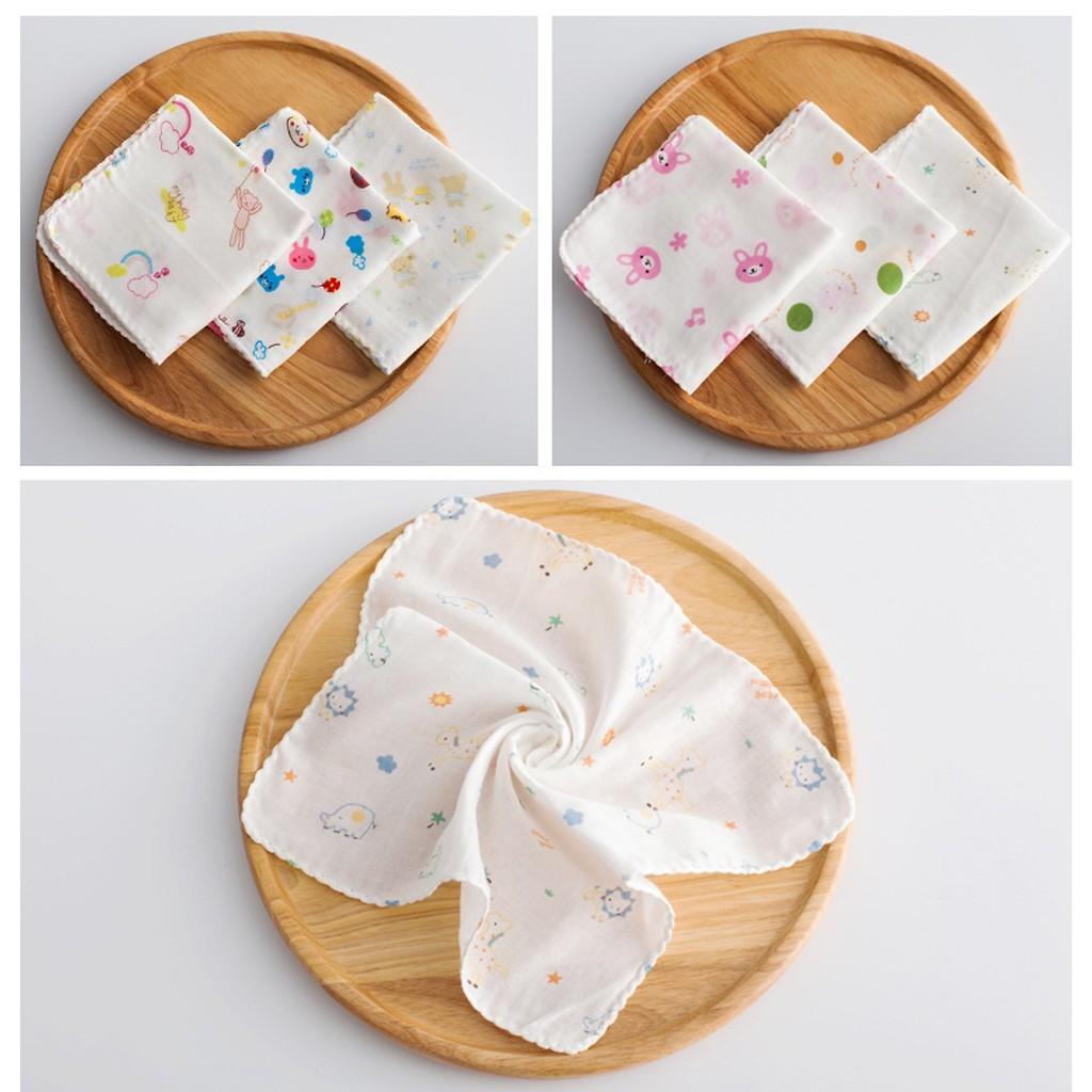 Set 10 Khăn xô sữa xuất Nhật in họa tiết cho bé (họa tiết ngẫu nhiên)