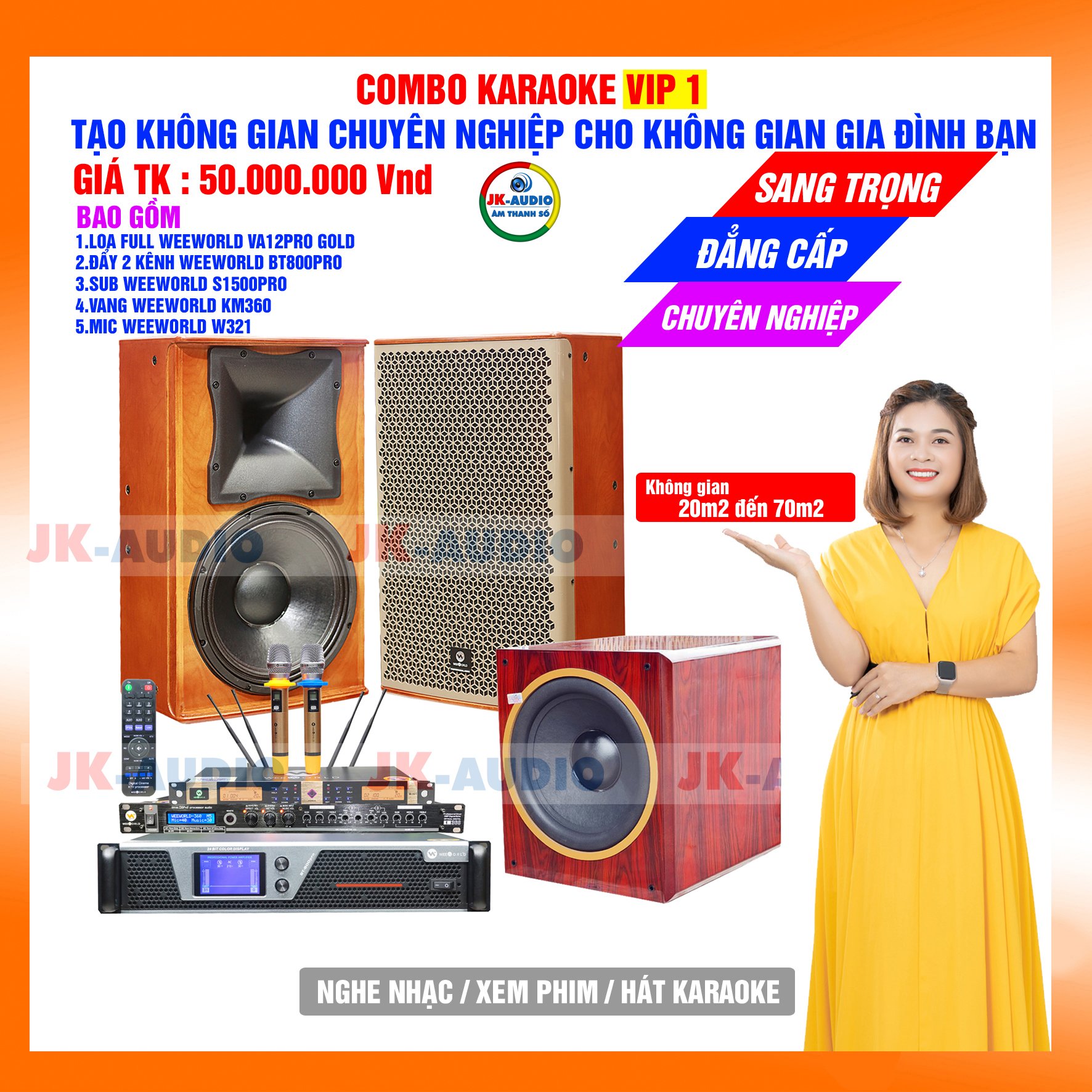 Dàn karaoke gia đình lao Weeworld Va12pro Gold giá 50 triệu - Hàng chính hãng