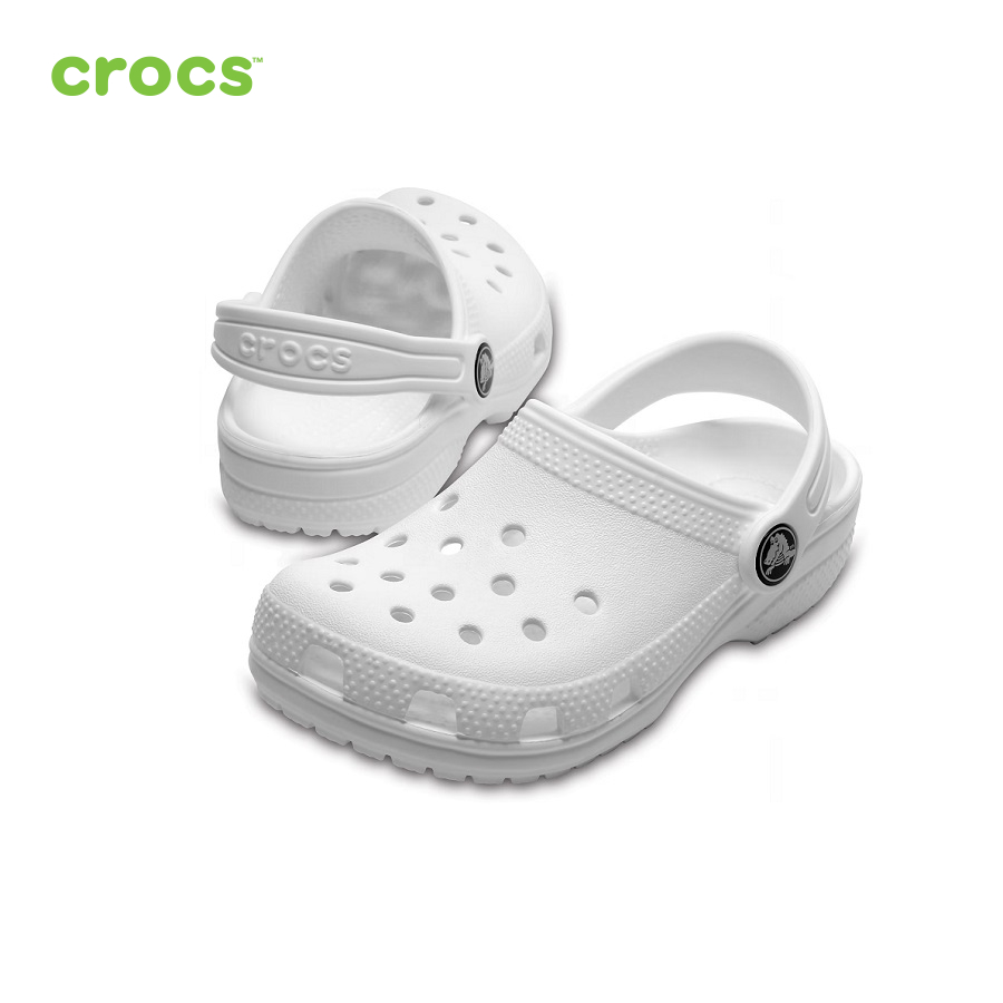 Giày lười trẻ em Crocs Classic Clog K White - 204536