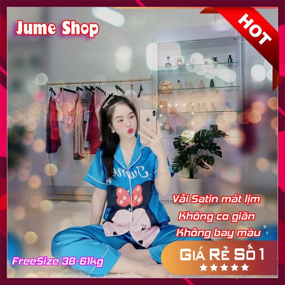 Bộ đồ Pijama lụa HÀNG SIÊU ĐẸP Bộ Satin cộc dài hoạ tiết - mát lịm