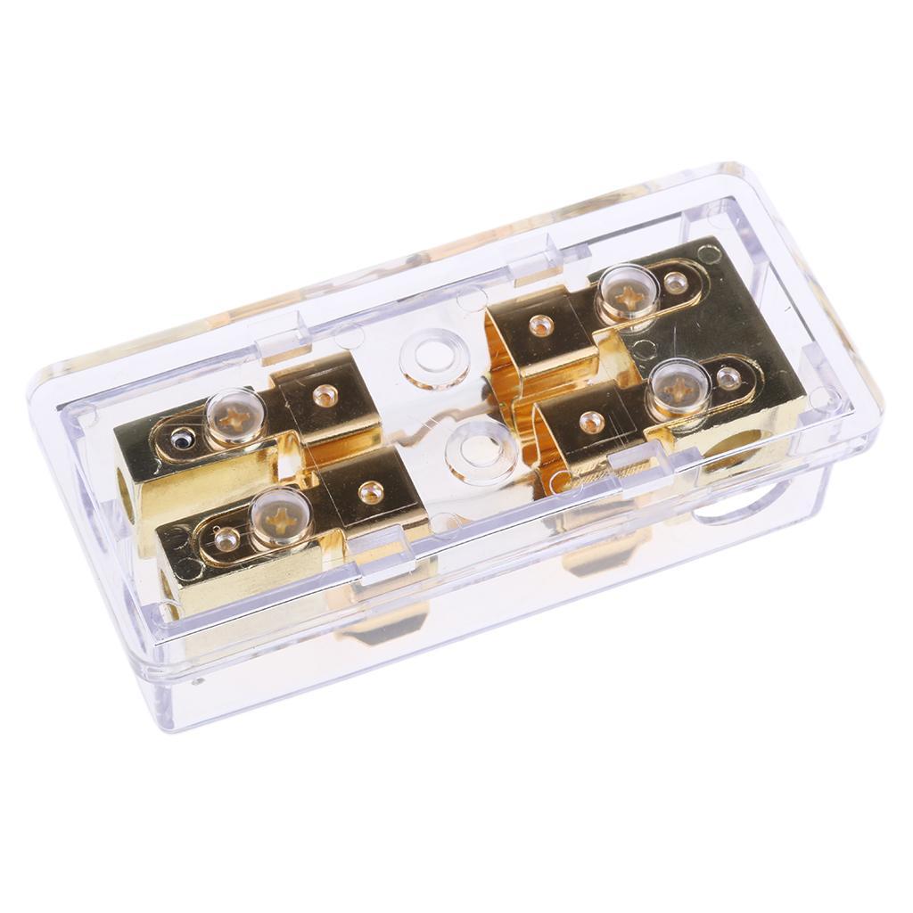 Durable 60A Car Audio Fuse Block Distribution Holder Gold FH-004Car
