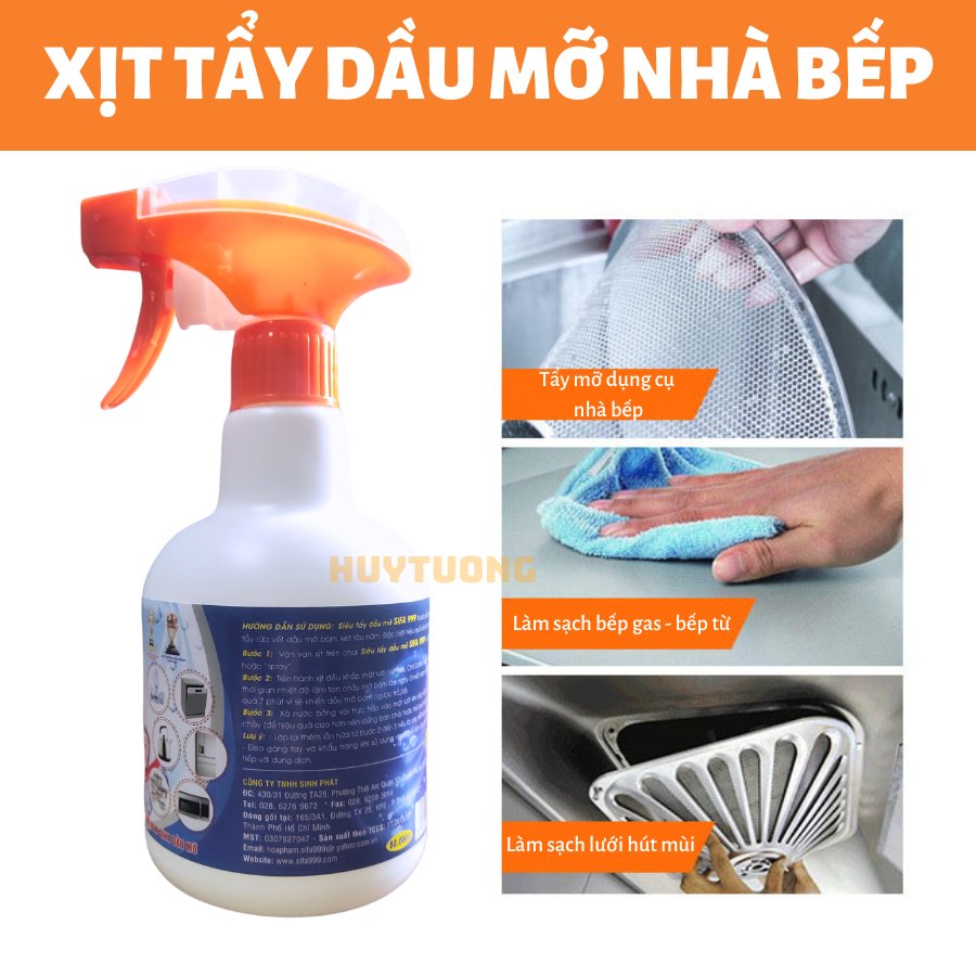 Bình xịt tẩy rửa dầu mỡ bếp ga, tẩy vết bẩn đa năng