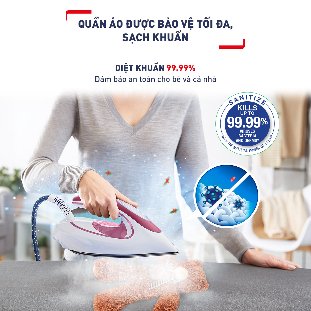 [MỚI RA MẮT] Bàn ủi hơi nước Tefal SV9201E0 - Hàng chính hãng