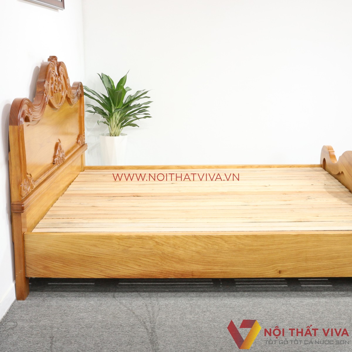 Giường Ngủ Gỗ Gõ Đỏ Nữ Hoàng Tân Cổ Điển Cao Cấp Tinh Tế