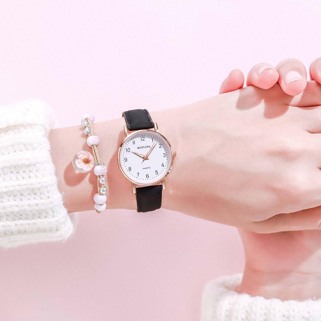 Đồng hồ nữ thời trang Mstianq MS09 dây da mềm êm tay, mặt số giờ cực đẹp