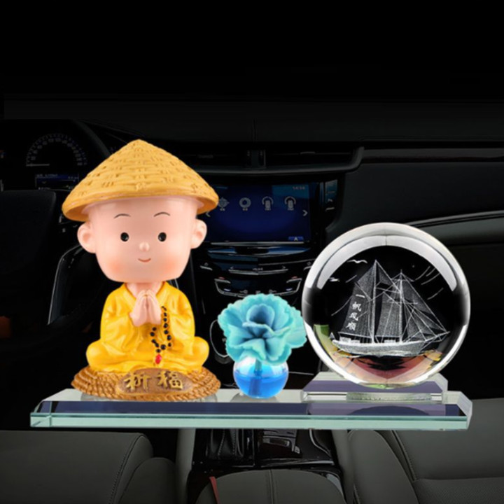 Tượng phật pha lê cao cấp trên ô tô 72593