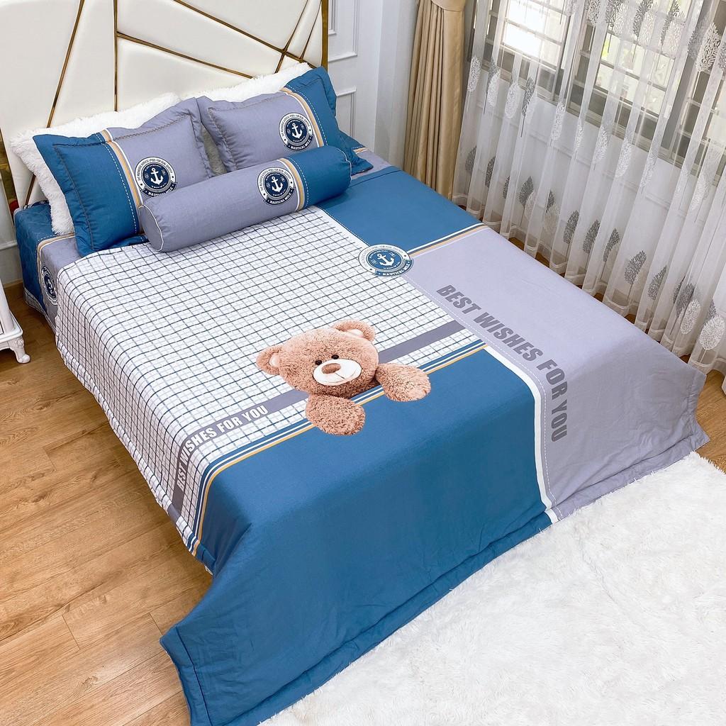 Bộ Chăn Ga Gối 5 món Cotton Living Cao Cấp
