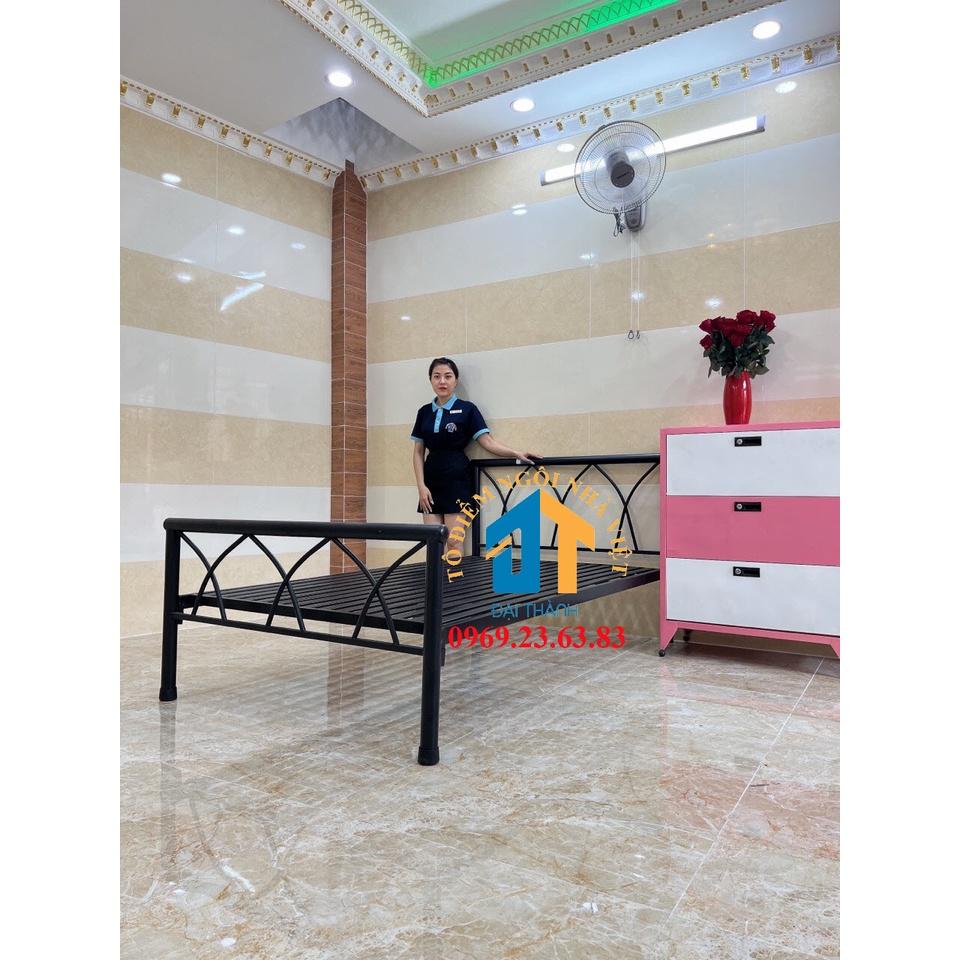 Giường sắt kiểu gỗ cao cấp 140×200 hàng giá xưởng miễn phí giao hàng lắp đặt tận nơi