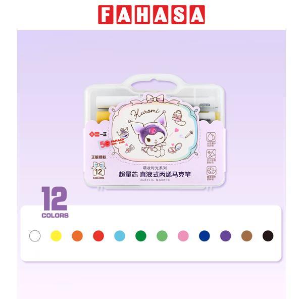 Hộp 12 Màu Vẽ Acrylic Marker Kuromi - iiGEN YZ880575