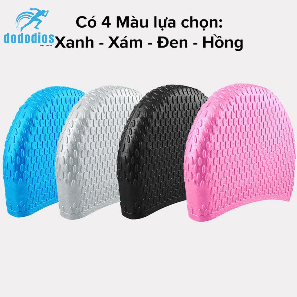 Nón bơi mũ bơi có nốt sần thoát nước nhanh CA32 chất liệu cao cấp cho người lớn, nam, nữ và trẻ em trên 8 tuổi - Hàng Chính hãng dododios