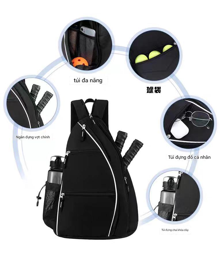 Balo Đựng Vợt Pickleball Dạng Đeo Chéo,Đeo Lưng Nhiều Ngăn, Chất Liệu Vải Cao Cấp Chính Hãng Đại Nam Sport