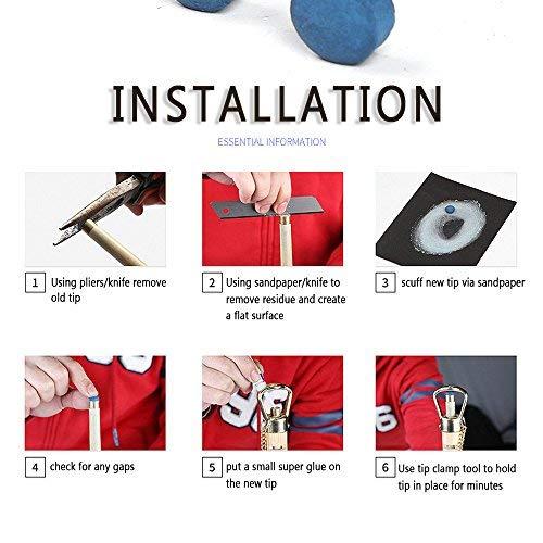 100pcs Pool Cue TIPS 12 mm bi -a Cue Bâton Lời khuyên thay thế với hộp rõ ràng cho các tín hiệu bi -a bi -a