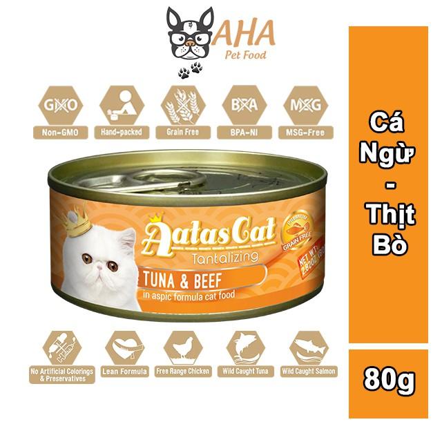 Pate Mèo Con Aatas Cat 80g Nguyên Chất Từ Cá Ngừ Mix Với 12 Vị Thơm Ngon Không Chất Bảo Quản