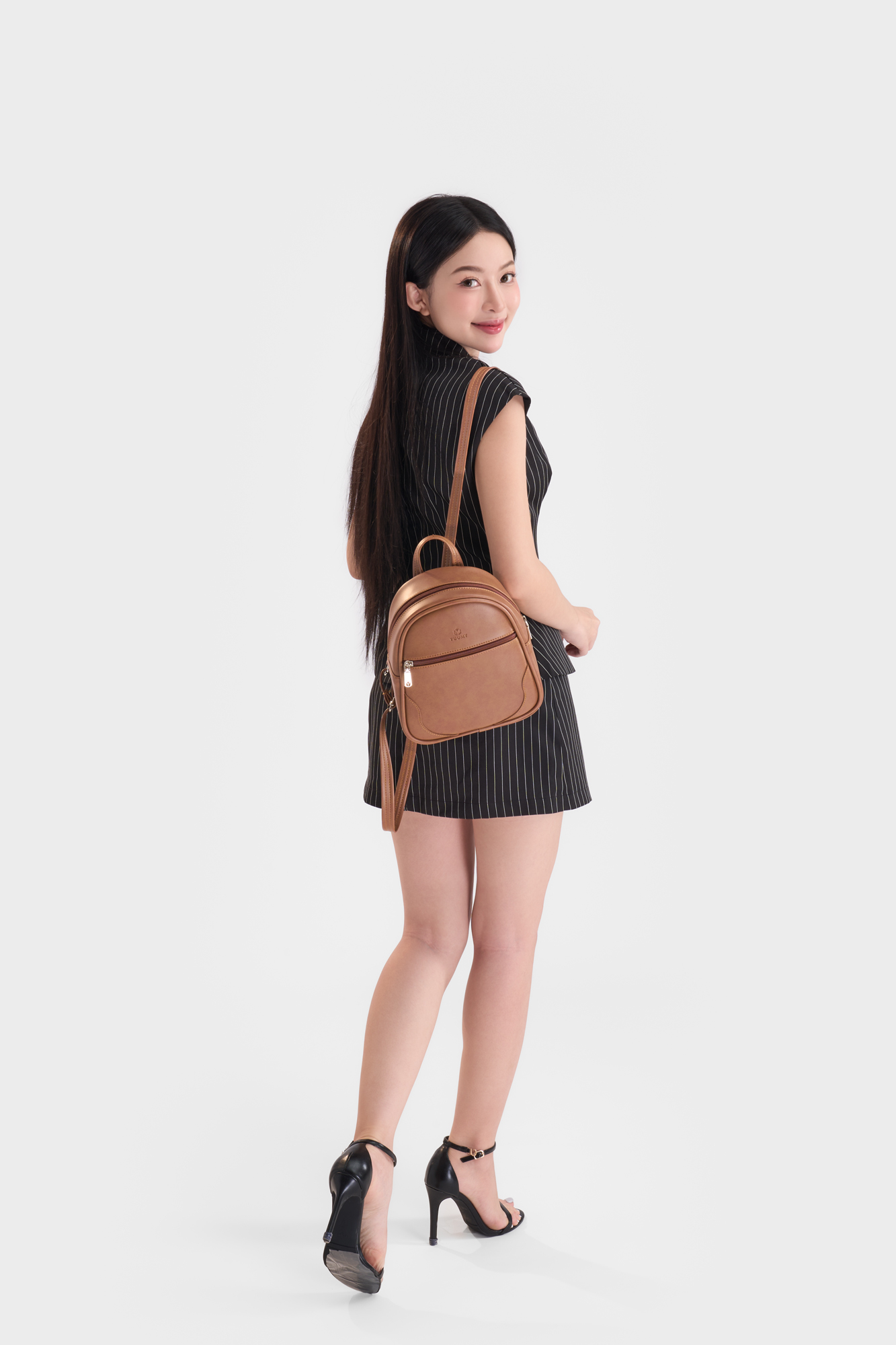 Balo Yuumy ( Thời trang nữ mini dáng tròn - Balo da Liberal YBA115 )