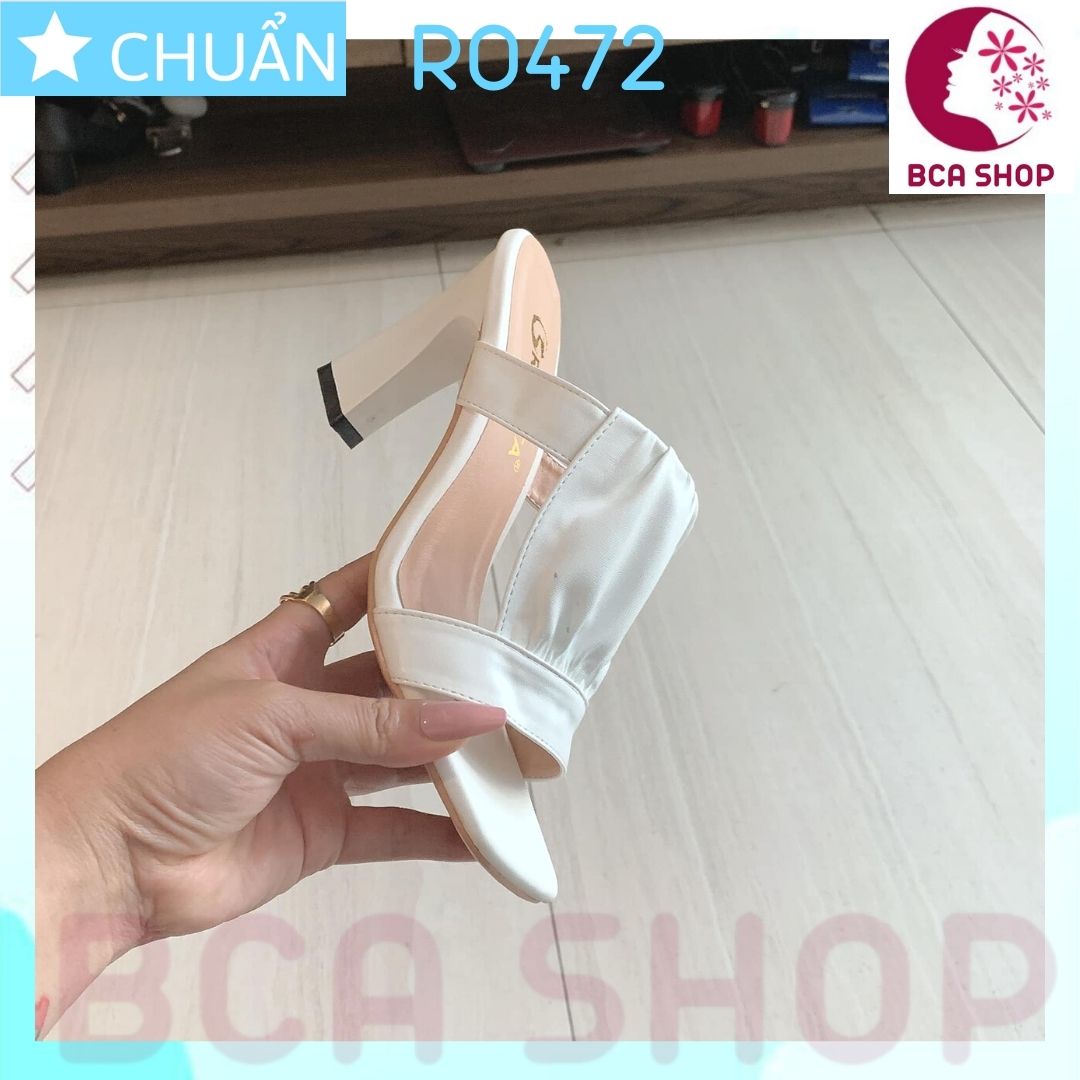 Giày cao gót nữ hở mũi cao 8 phân RO472 ROSATA tại BCASHOP quai ngang phối lưới cách điệu, thời trang - màu trắng