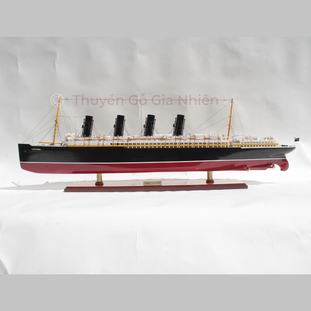 Mô Hình Thuyền Gỗ Trang Trí Phong Thủy Dạng Thuyền Du Lịch RMS LUSITANIA Chính Hãng, Hàng Xuất Khẩu Chất Lượng Cao