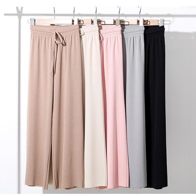 Quần ống rộng culottes vải gân tăm hack dáng cho nữ, chipxinhxk