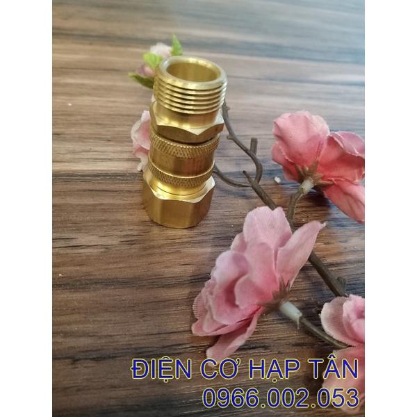 BỘ NỐI NHANH BẰNG ĐỒNG - ĐẦU RA - ĐẦU VÀO CHO MÁY RỬA XE –RĂNG 22- 27MM