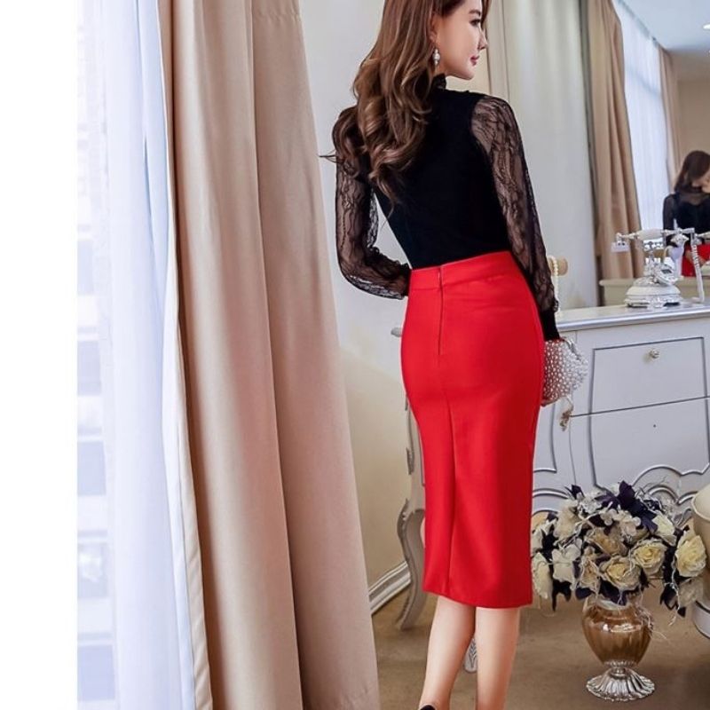 Chân váy bút chì công sở lưng cao, Dáng dài thanh lịch - New Design CV0031