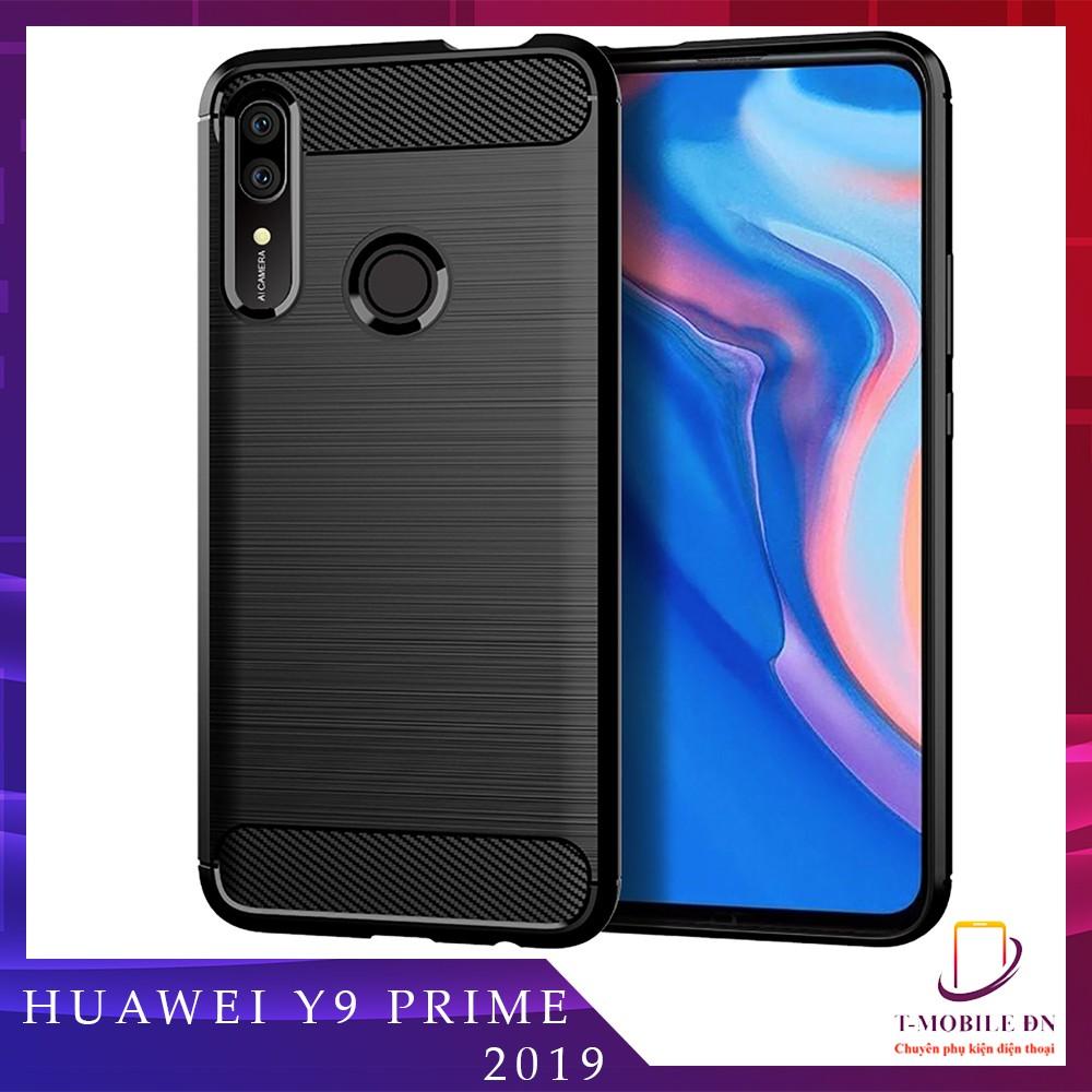 Ốp lưng cho Huawei Y9 Prime 2019 dẻo Carbon phay xước chống sốc chống vân tay