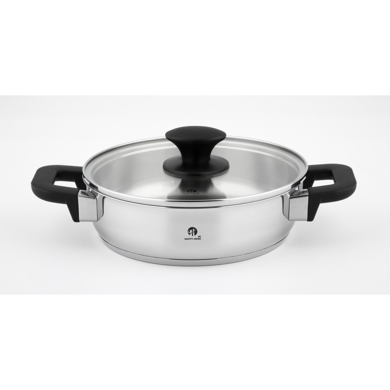 Nồi inox Happy Home Pro 304 nắp kính thành thấp S20LP, S24LP - Hàng chính hãng