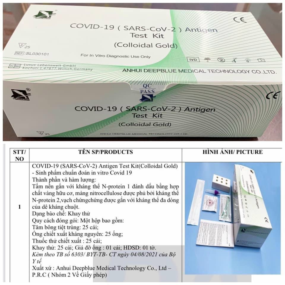 RẺ NHẤT - Combo gia đình 4 Kit test nhanh Covid-19 Colloidal Gold thương hiệu DeepBlue (4 bộ dành cho 4 người)