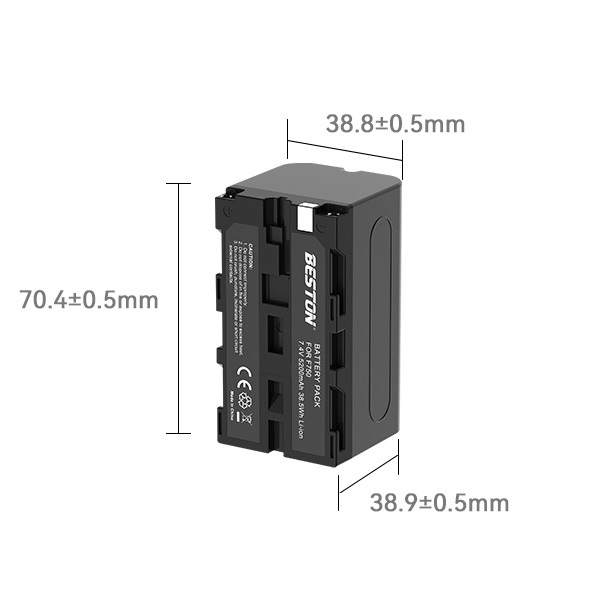 Bộ Pin F960/F750 7200mAh + Sạc Beston Dùng Cho Máy Ảnh Sony 6D 70D 60D 80D 5D3 5D2 6D2 7D2 5DSR 90D NX5 TRV1 TRV3 NX100 - Hàng nhập khẩu