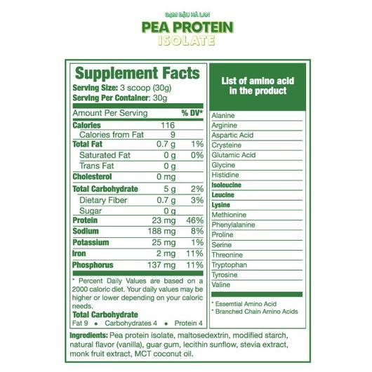 Pea Protein Isolate - Bột đạm đậu Hà Lan (390g) bổ sung Protein cho người ăn chay