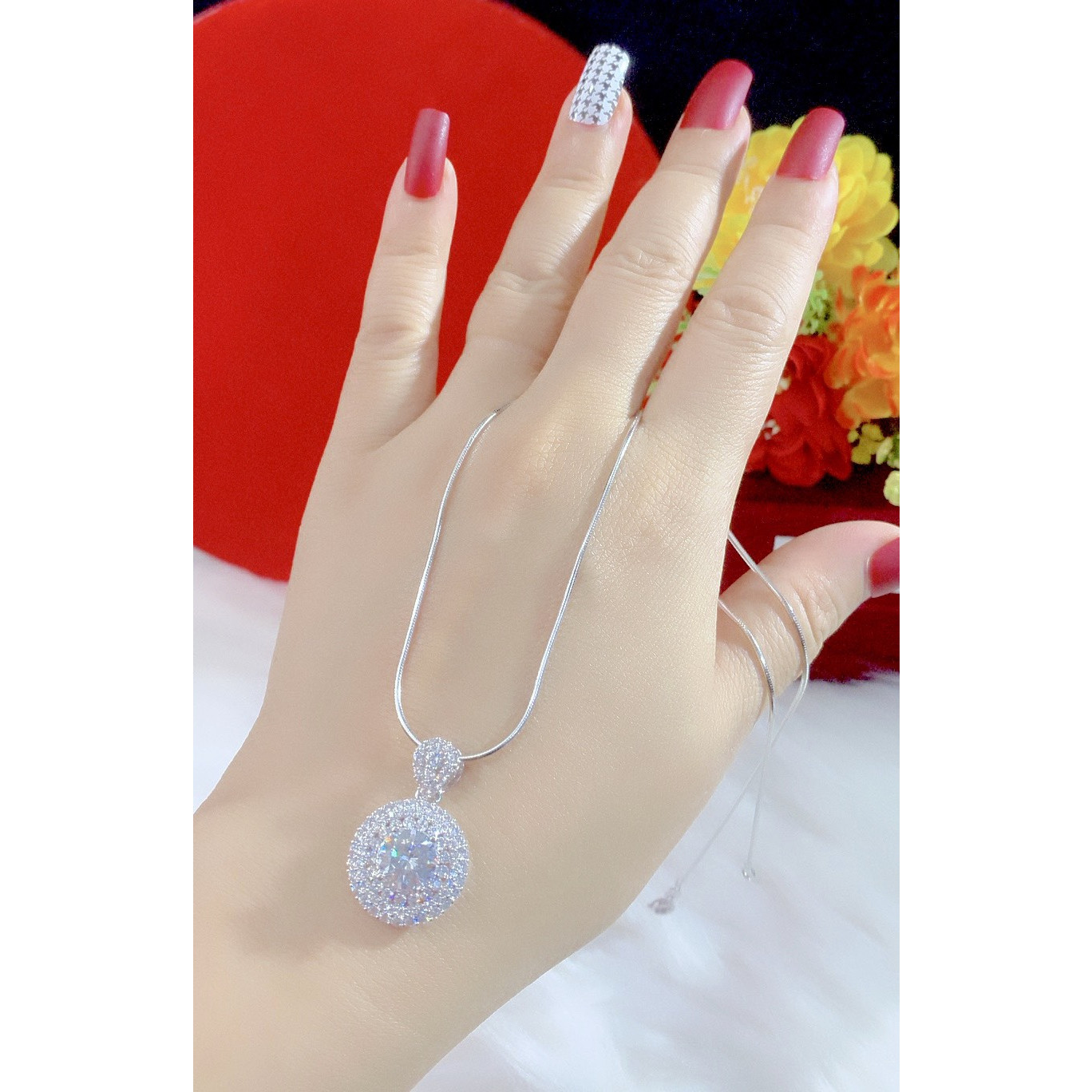 Dây chuyền mặt xoàn xi kim cao cấp P477