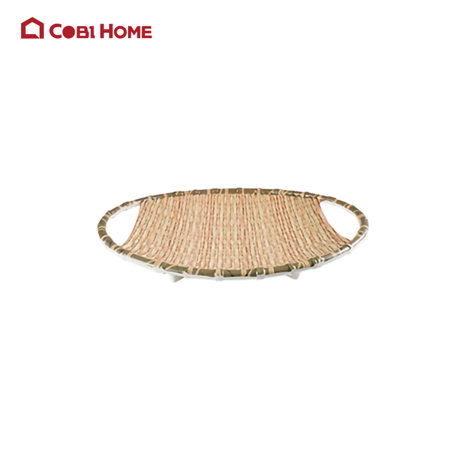 Đĩa ovan giả mây tre đan bằng melamine