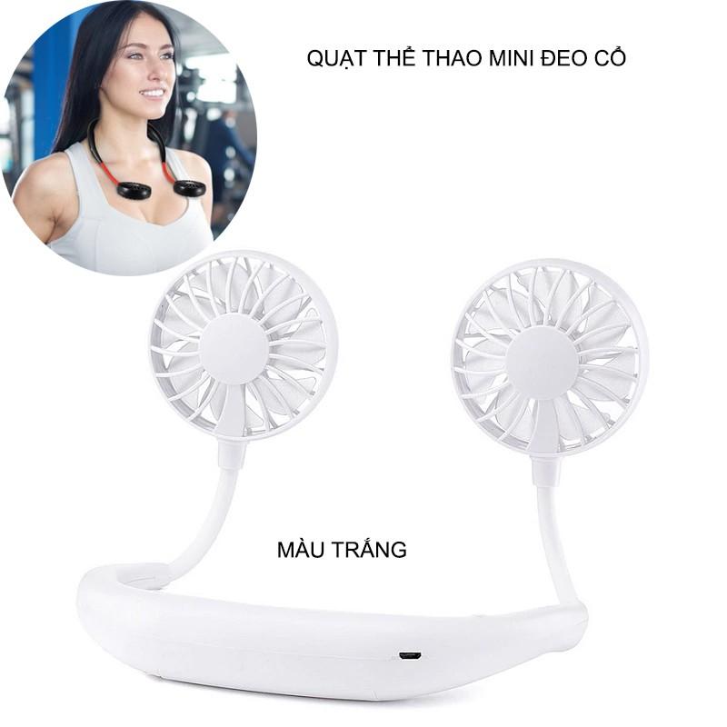 QUẠT THỂ THAO MINI ĐEO CỔ SỬ DỤNG PIN SẠC