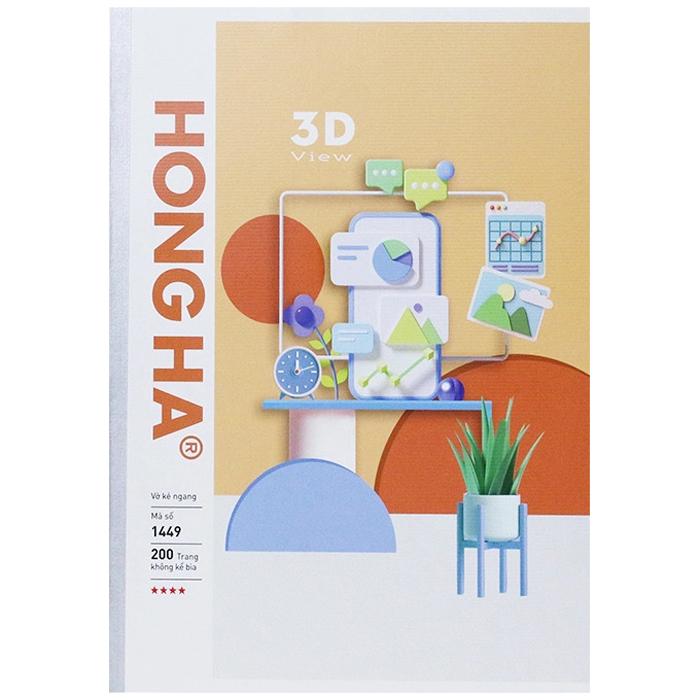 Combo 5 Tập Học Sinh 3D View - Kẻ Ngang 200 Trang 70gsm - Hồng Hà 1449 (Mẫu Bìa Giao Ngẫu Nhiên)