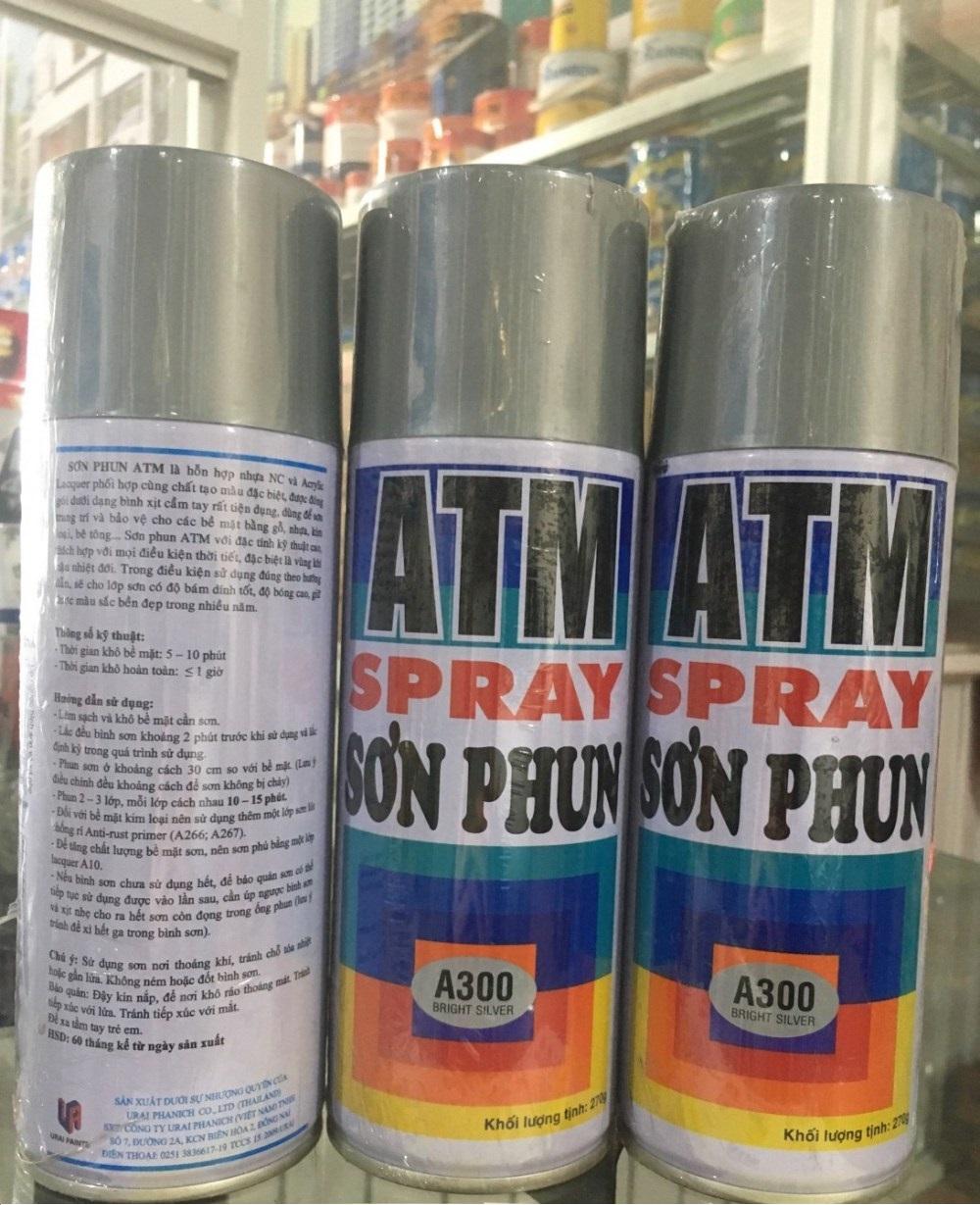 Sơn Xịt ATM Spray A300 ( Màu bạc) màu đẹp ,sang trọng , bền màu