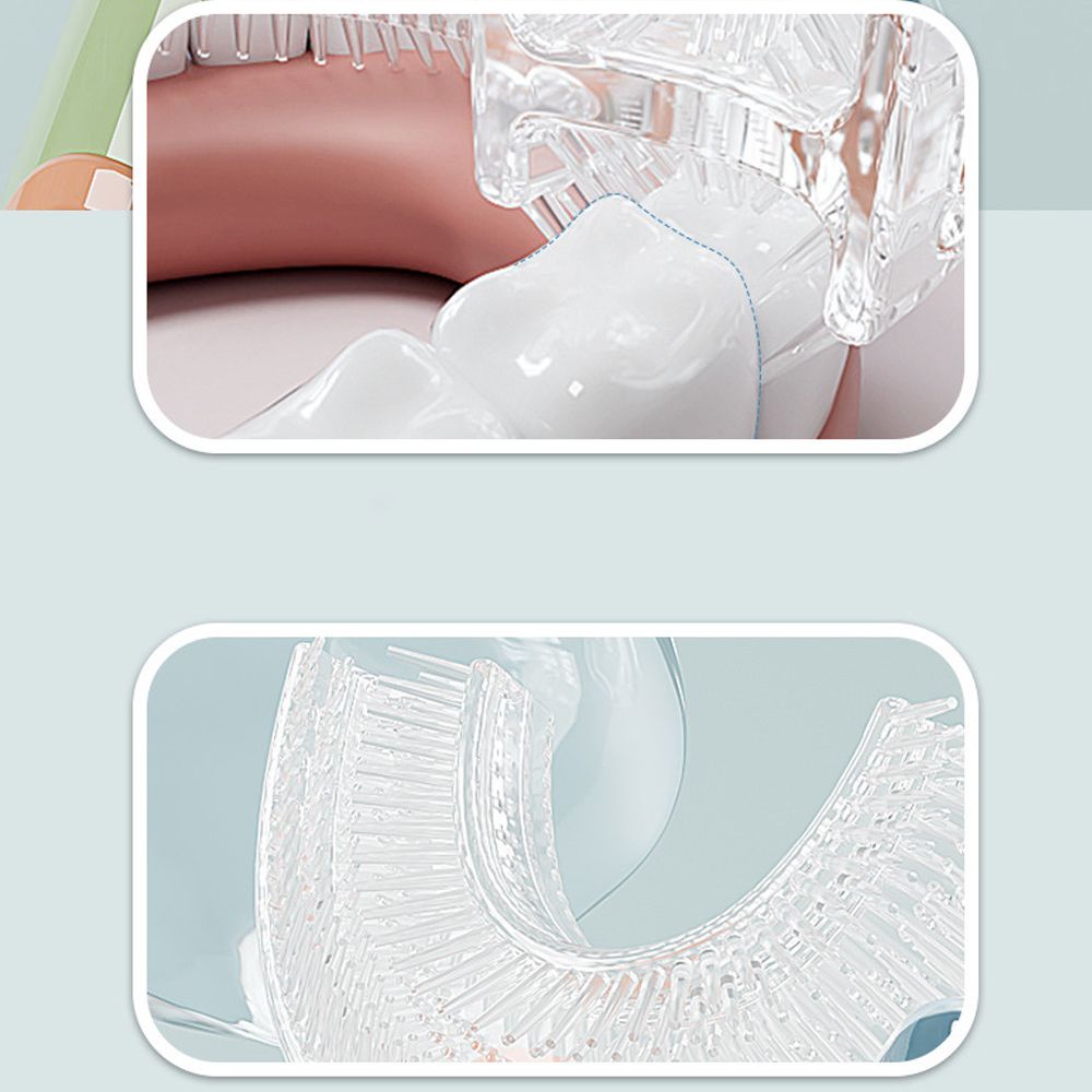 Bàn Chải Đánh Răng Điện Tử Hình Chữ U Bằng Silicone 360° Tự Động Chăm Sóc Răng Miệng Cho Trẻ Em - Hàng Loại 1 - Chính Hãng MINIIN