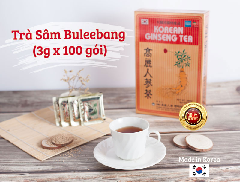 Trà Sâm Hàn Quốc Korean Red Gingseng hộp 100 gói - Cho sức khỏe mỗi ngày