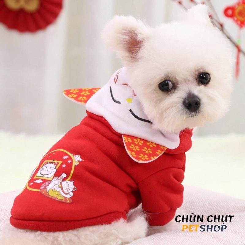 Áo cho Chó Mèo mùa thu đông nỉ có mũ các màu siêu dễ thương - Hoodie cho Thú cưng