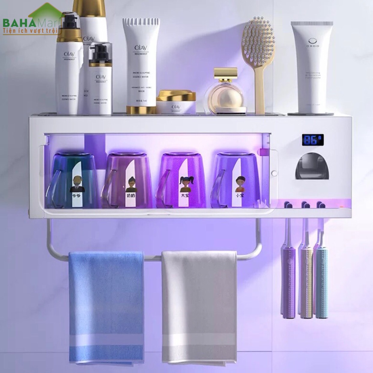 KỆ BÀN CHẢI ĐÁNH RĂNG - BỘ 4 CỐC ĐÁNH RĂNG RIÊNG TỪNG NGƯỜI "BAHAMAR"