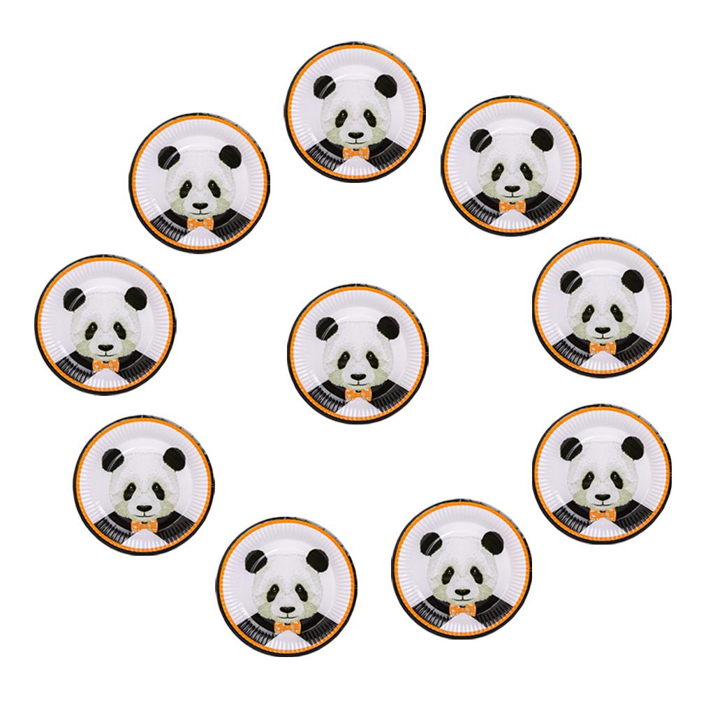 10Pcs Panda Paper Party Plates Cups Birthday Wedding Tableware 10Pcs Paper