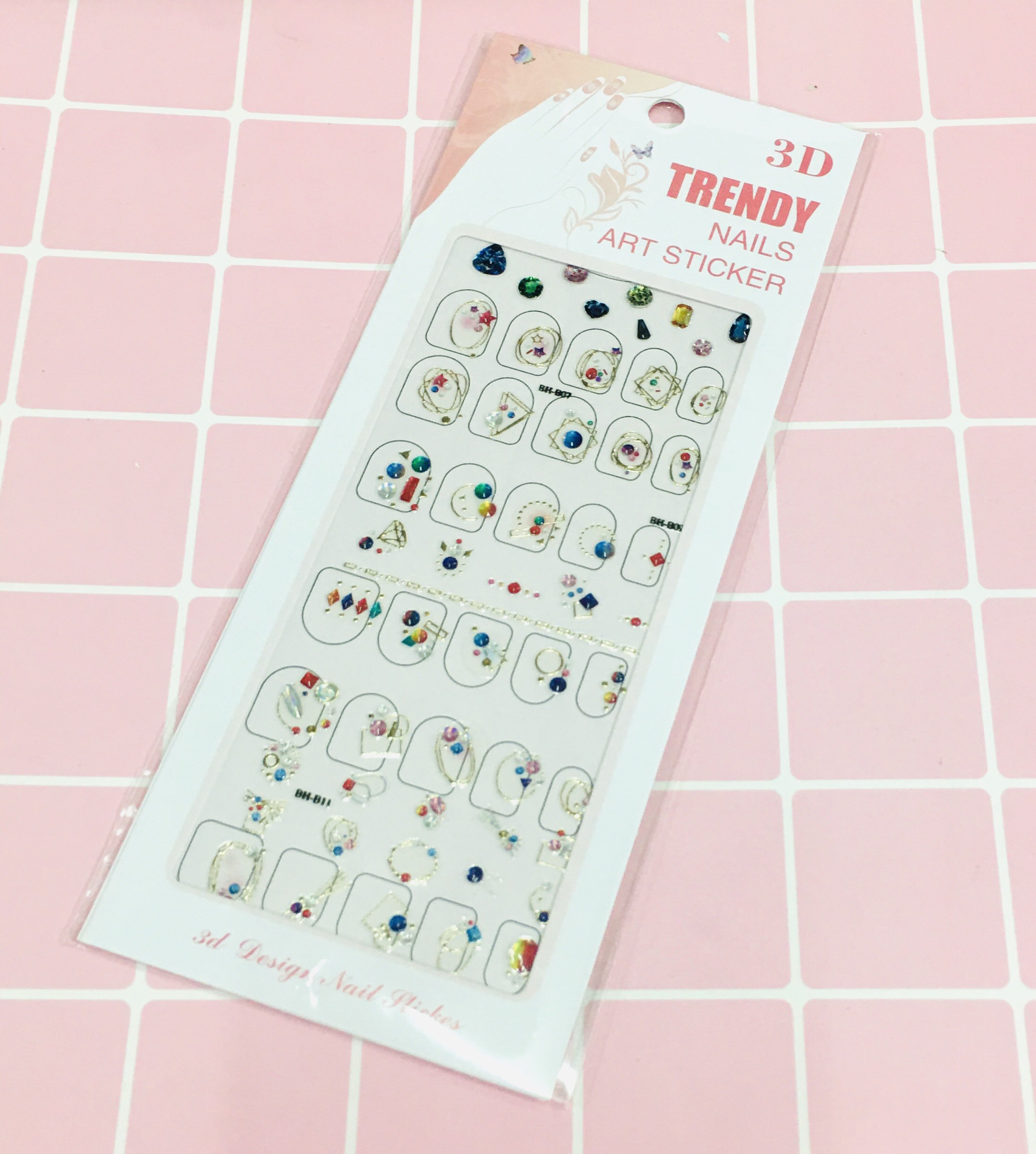 Set 5 bảng Dán trang trí móng tay 3D Trendy sang chảnh