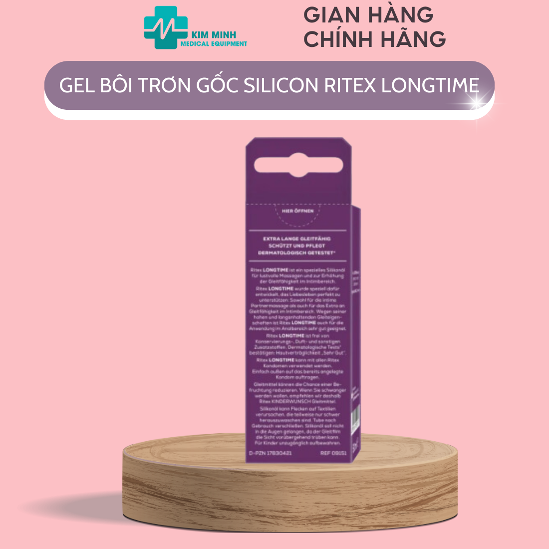 Gel bôi trơn gốc silicone Ritex Longtime kéo dài thời gian nhập khẩu Đức 50ml/tuýp